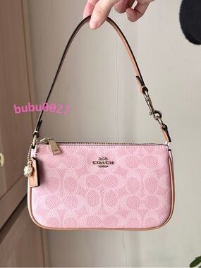 NWT🌸Coach Nolita 19 In Signature Canvas with Charm Powder Pink CDW31 Gift Summer